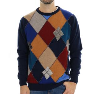 MAGLIA CON LOSANGHE BLU